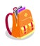 Backpack Full of Book Vector Illustration Isolated