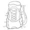 Backpack for hiking in nature. vector illustration