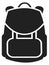 Backpack icon. Black tourist bag. Hiking symbol