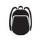 Backpack icon monochrome silhouette. Knapsack. Schoolbag. Sack