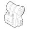 Backpack icon, outline isometric style