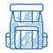 Backpack Knapsack Alpinism Equipment doodle icon hand drawn illustration