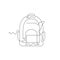 backpack line icon. one line continuous style