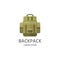 Backpack logo, badge, label for mountain camping elements. Equip