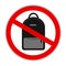 Backpack prohibition icon sign on white background