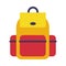 Backpack, Rucksack for School Students, Travellers and Tourists Flat Style Vector Illustration on White Background