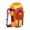 Backpack. Rucksack travel, Tourist Knapsack  Hiking Bundles. Baggage and luggage. Tourism and traveling concept. Elements for