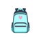 Backpack school bag, back pack schoolbag flat icon