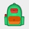 Backpack schoolbag vector illustration on white background