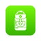 Backpack schoolboy icon green vector