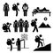 Backpack Traveler Explorer Stick Figure Pictogram