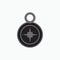 Backpacker black compass icon or logo for hiking, scouting, traveler