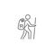 Backpacker Related Vector Line Icon.