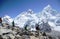 Backpackers in the Everest base camp trail