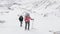 Backpackers on Larke Pass in Nepal, 5100m altitude. Manaslu circuit trek area.