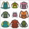 Backpacks or rucksack vector isolated icons for travel, fashion and school bags