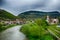 Backroads and stone walls in small village