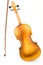 Backside body of old violin with bow