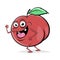 Backside of a funny cartoon apple