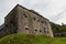 Backside wall of Fortress, Fort Kluze, german: Flitscher Klause. Fortification for World War during Isonzo Front. Bovec, Gorizia,