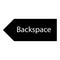 Backspace button icon vector