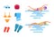 Backstroke and Freestyle Set Vector Illustration