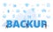 backup concept with big words and people surrounded by related icon with blue color style