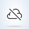 Backup data Stop sign line icon or logo. Cloud sync or cloud refresh concept. Prohibited Data Storage Cloud vector linear
