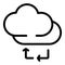 Backup memory cloud icon, outline style