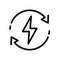 Backup power engine icon, lightning bolt symbol