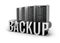 Backup servers and word concept over white
