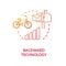 Backward technology red concept icon