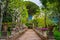 The backway view from The Terrace of Infinity or Terrazza dell`Infinito, Villa Cimbrone, Ravello village, Amalfi coast of Italy