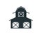 backyard barn farm house storage hangar vector logo design