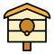 Backyard bird house icon color outline vector