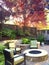 Backyard with firepit in fall