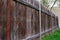 Backyard old wooden fence leading lines