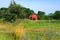 Backyard Red Barn and Silo