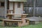 Backyard Squirrel Sitting on a Picnic Table by Clubhouse