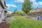 Backyard view with natural stone lanscape design