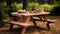 backyard wood picnic table