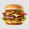 Bacon cheeseburger isolated on transparent background