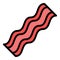 Bacon crispy icon color outline vector