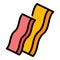 Bacon cured icon color outline vector