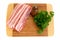 Bacon on cutting board