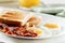 Bacon, eggs and toast breakfast