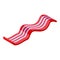 Bacon food icon, isometric style