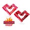 Bacon in heart shape. Bacon lover concept -