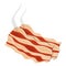 Bacon isolated on white background. Cartoon illustration of bacon vector icon.