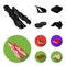 Bacon, jamon, pork ribs, fried cutlets. Meat set collection icons in black, flat style vector symbol stock illustration